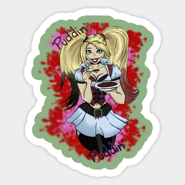 Puddin' Harley Quinn Sticker TeePublic